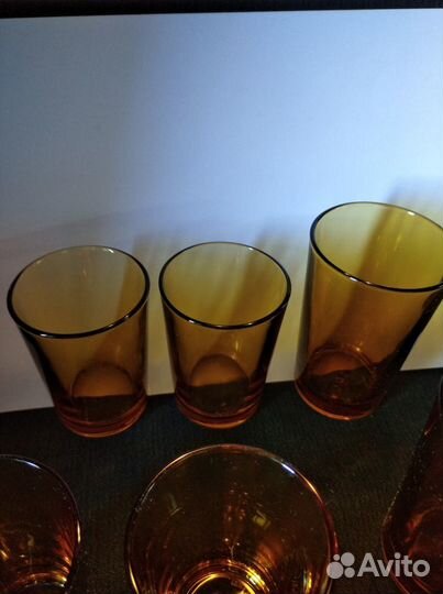 Посуда Pasari, стаканы, тарелки, стекло, Индонезия