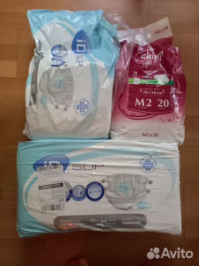 Памперсы для взрослых размер m по 30 штук