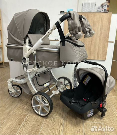 Новая Коляска Farfello Aimile 3 в 1 в эко-коже