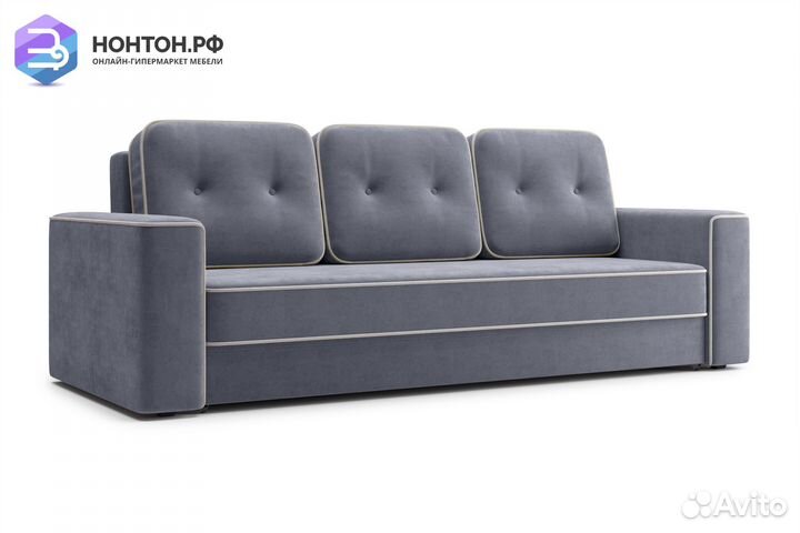 Диван еврокнижка Берген 3-х местный темно-серый