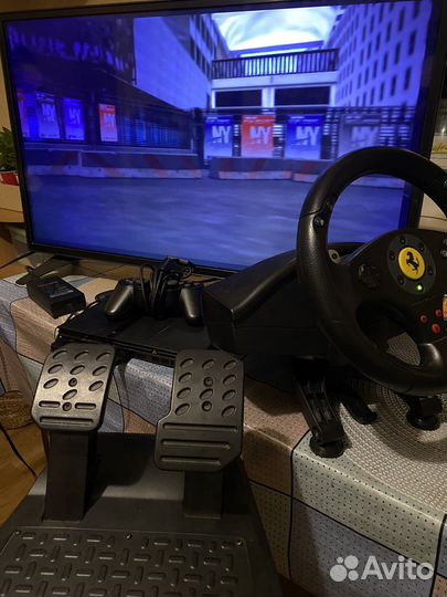 Sony playstation 2+руль и педали