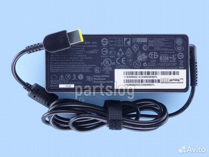 Блок питания для Lenovo 20V 4.5A прямоугольный с и