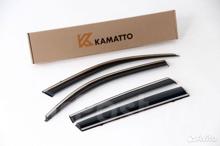 Ветровики Kamatto Honda CR-V 2012-2017 (нерж молд)