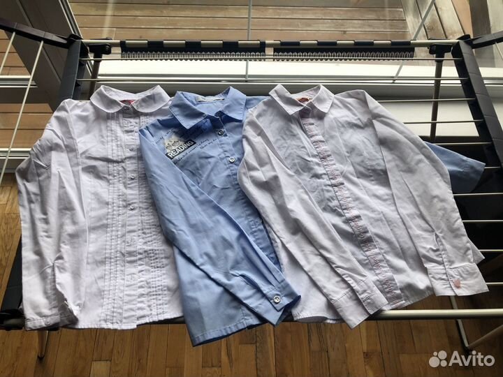 Школьные рубашки и платье для девочек 134