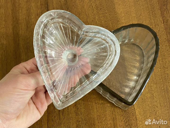 Сердце стеклянное вазочка