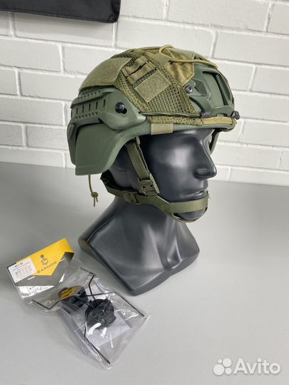 Баллистический шлем с ушами (Mich) + чехол