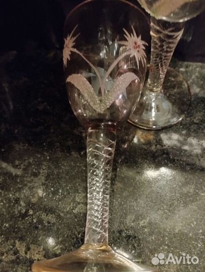 Винтажные рюмки ссср.С инкрустацией травлением.6шт