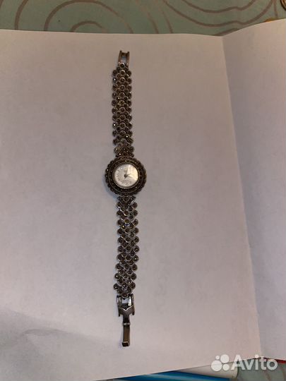 Часы серебро с марказитом винтажные