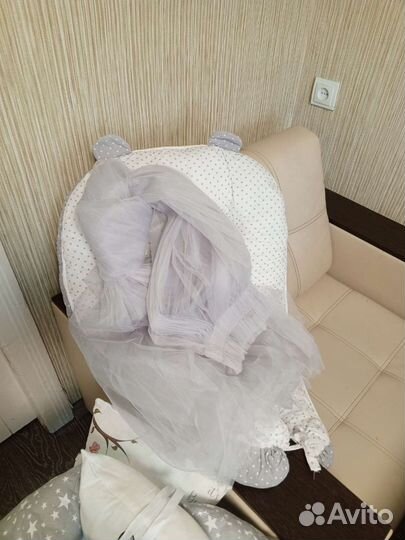 Шезлонг, бортики, балдахин, кокон б/у