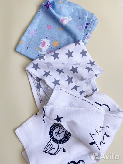 Муслиновые пеленки новые