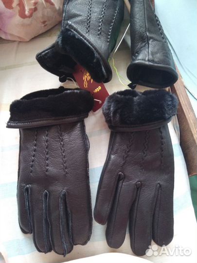 Перчатки мужские кож.зимние оленья кожа и женские
