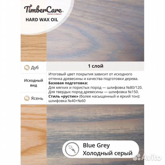 TimberCare Hard Wax Oil / Blue Gray / 0,175 л