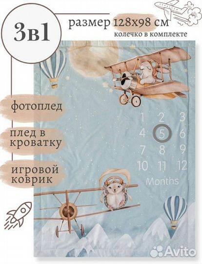 Детский фото плед