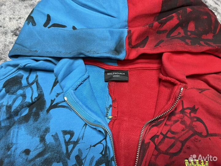 Balenciaga 23SS graffiti skater zip up hoodie