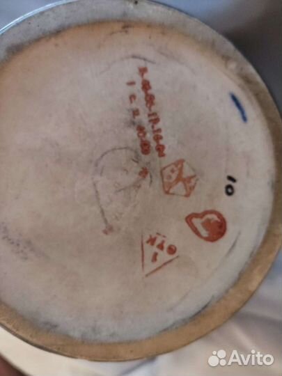 Ваза большая напольная. 38 см. Кобальт. Винтаж