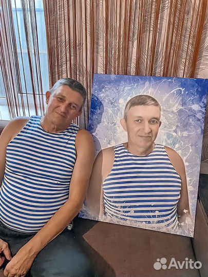 Портрет по фото / Картина на холсте Круглая