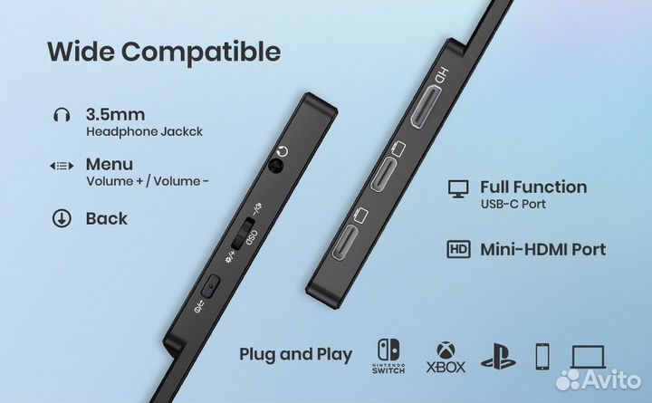 Портативный монитор arzopa 14 и 16.1 (металл)