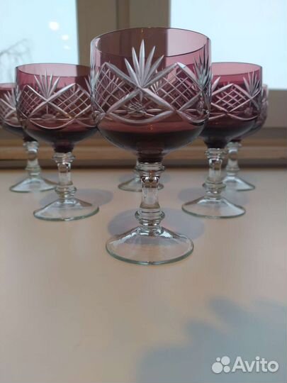 Фужеры Бокалы цветной хрусталь СССР