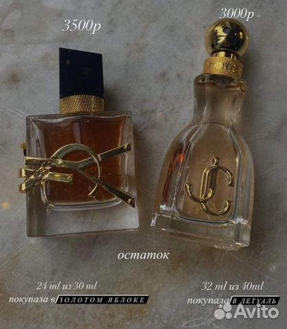 Парфюмерия оригинал (остаток во флаконе)