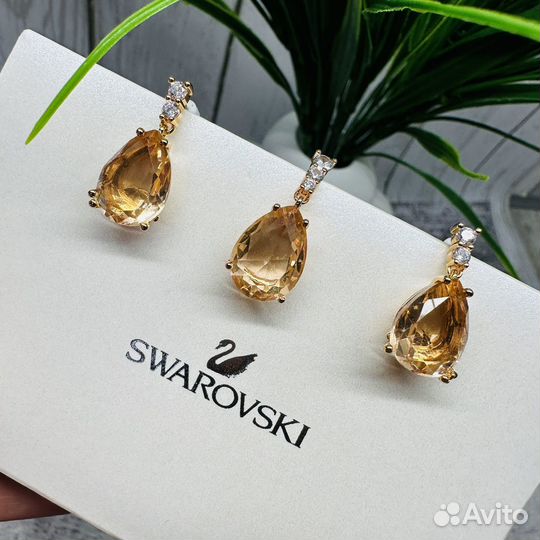 Серьги swarovski, кулон подвеска swarovski