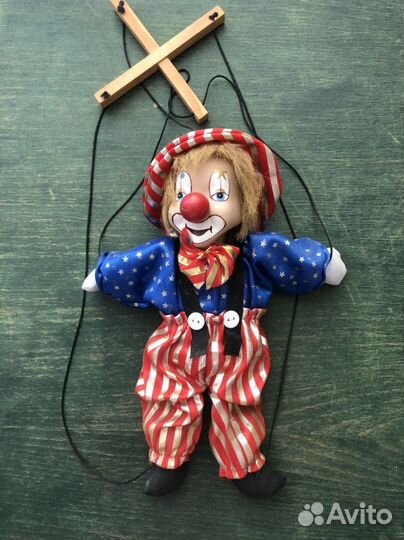Кукла марионетка Клоун 25 на 20 см