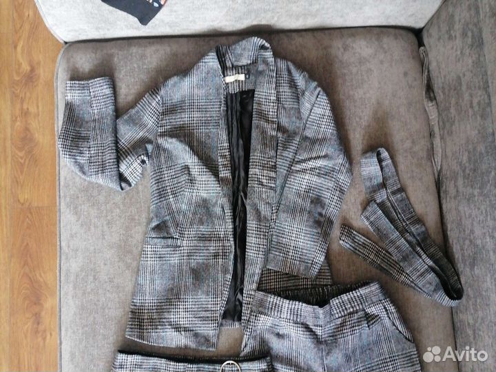 Костюм для девочки школа школьная форма серый 3ка