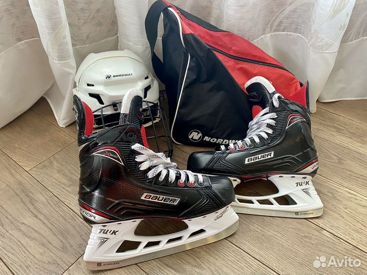 Хоккейные коньки bauer,шлем,сумка nordway