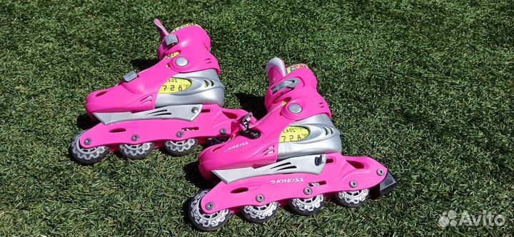 Роликовые коньки детские раздвижные, размер 34-37