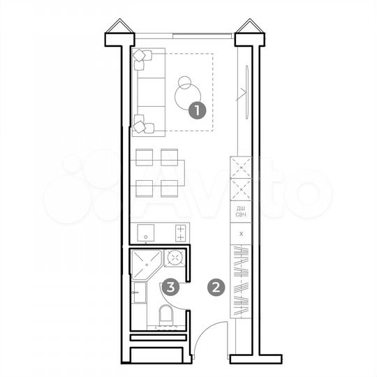 Апартаменты-студия, 27,7 м², 19/29 эт.