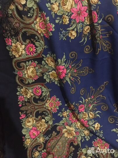 Платок шаль Павлопосадский шерсть