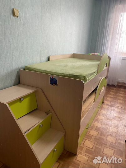 Детская выдвижная кровать для 2 детей