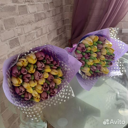 Съедобный букет из зефирных тюльпанов