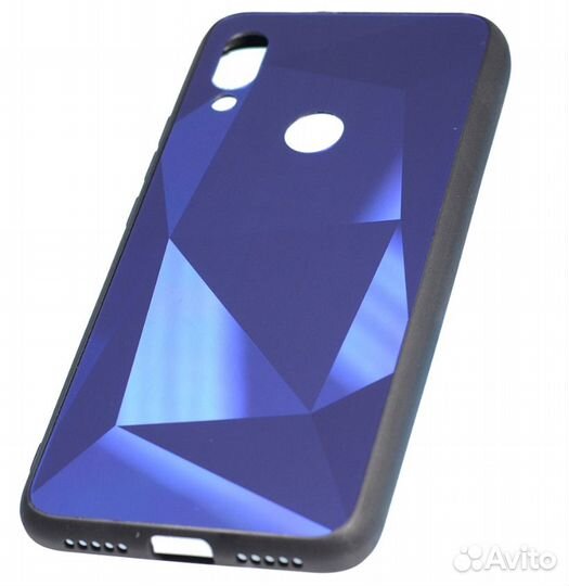 Чехол для Xiaomi Redmi 7, стекло, синий (накладка)