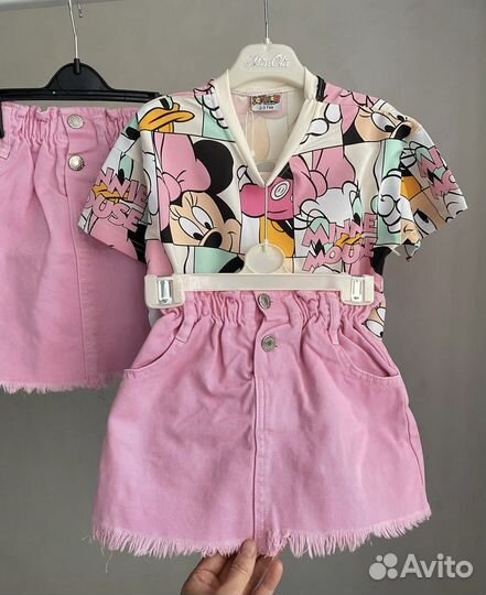 Костюм для девочки:юбка + футболка 98-128