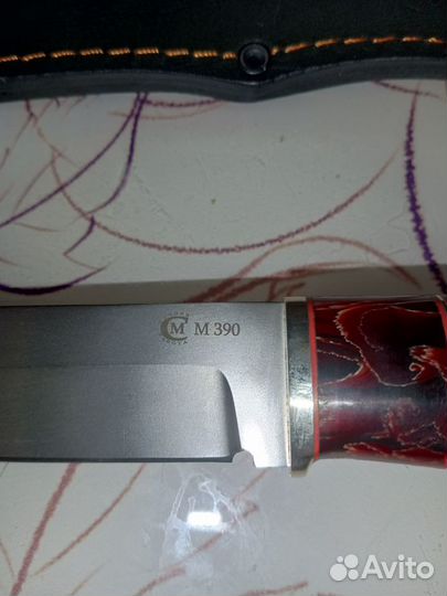 Нож из премиальной стали М390, рукоять кап клена