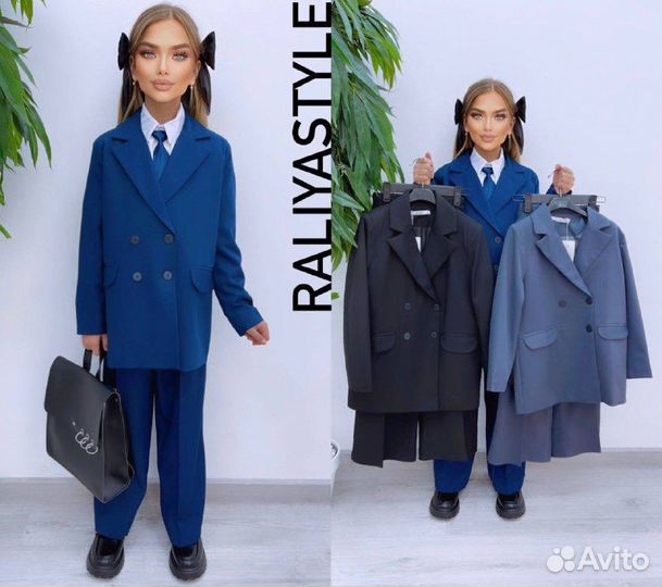 Костюм школьный с пиджаком на девочку 7/12 лет