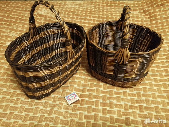 Корзина плетеная из бумажной лозы