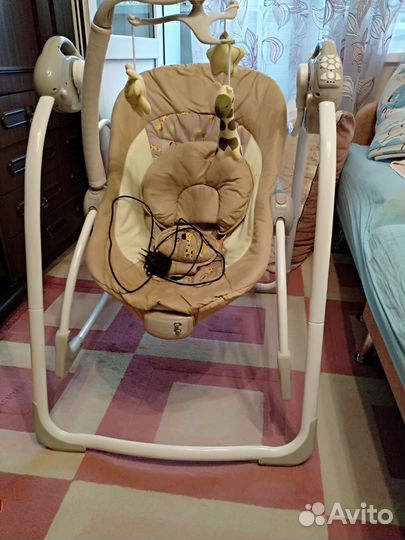 Детские электрокачели Flappy 2в1 с адаптер., Jetem