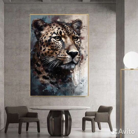 Интерьерная картина маслом леопард