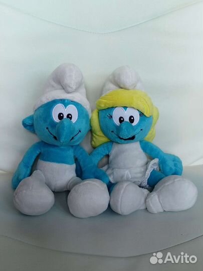 Смурфик и Смурфетта игрушка плюшевая