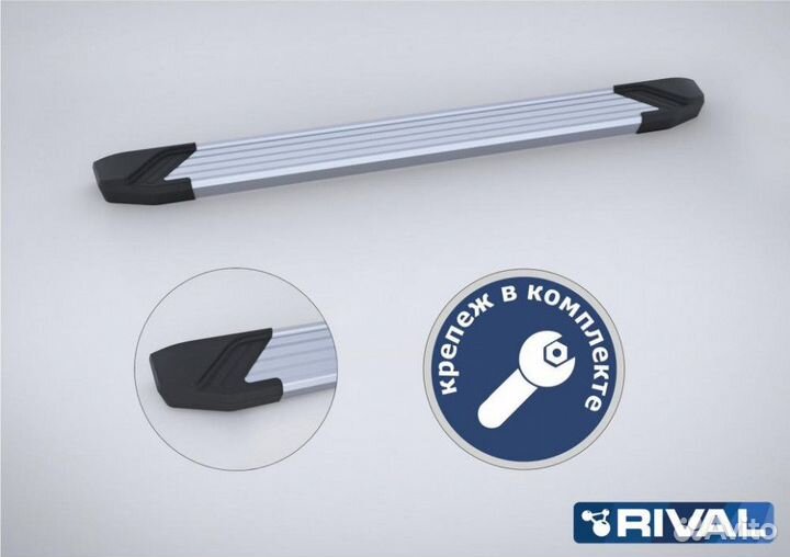 Пороги-подножки Toyota Highlander 2020. Silver