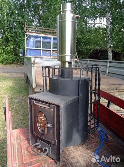Печь из трубы,для бани отопительные с баком