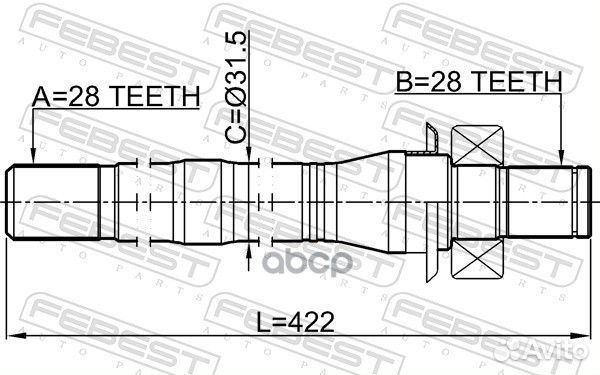 Полуось правая 28X420X28 hyundai santa FE 12- 2