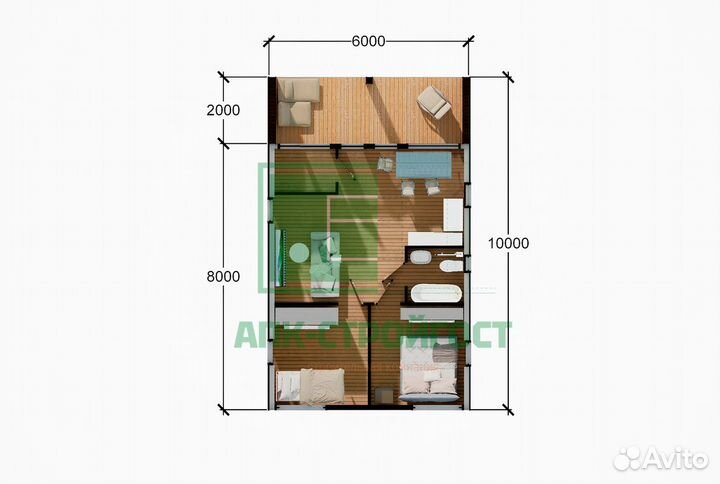 Модульный дом под ключ 60 кв.м