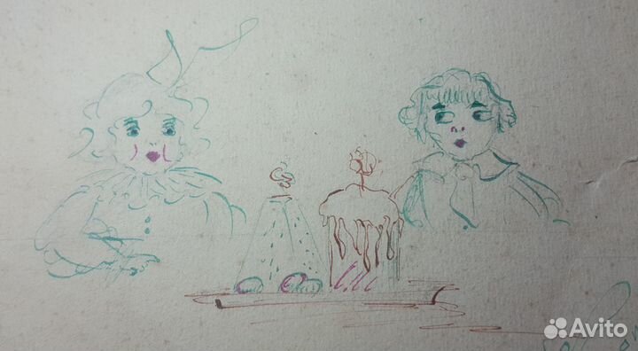 Старинный рисунок 1919 г