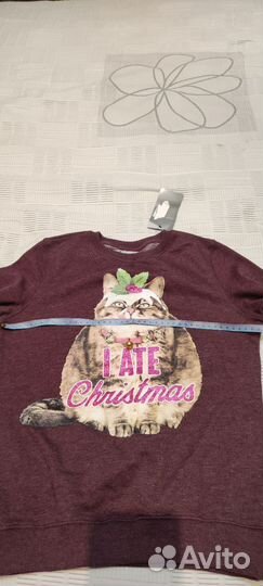 Свитшот новогодний свитшот с котом