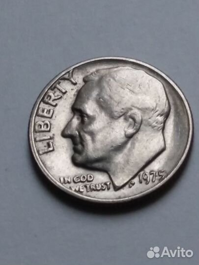 Монета Liberty one dime, 1975 год