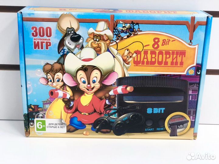 Игровая приставка Денди 8 bit Фаворит, 300 игр