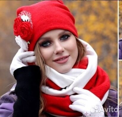 Шапка, снуд и варежки,сшито на заказ