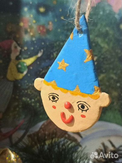 Ёлочные игрушки набор Гномики ручная работа